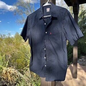 Levi's Men's Dark Blue Dotted Shirt